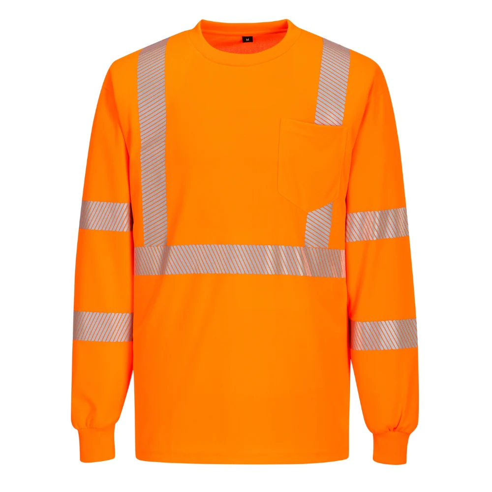Portwest S195 - Segmented Tape Long Sleeve T-shirt (Orange)