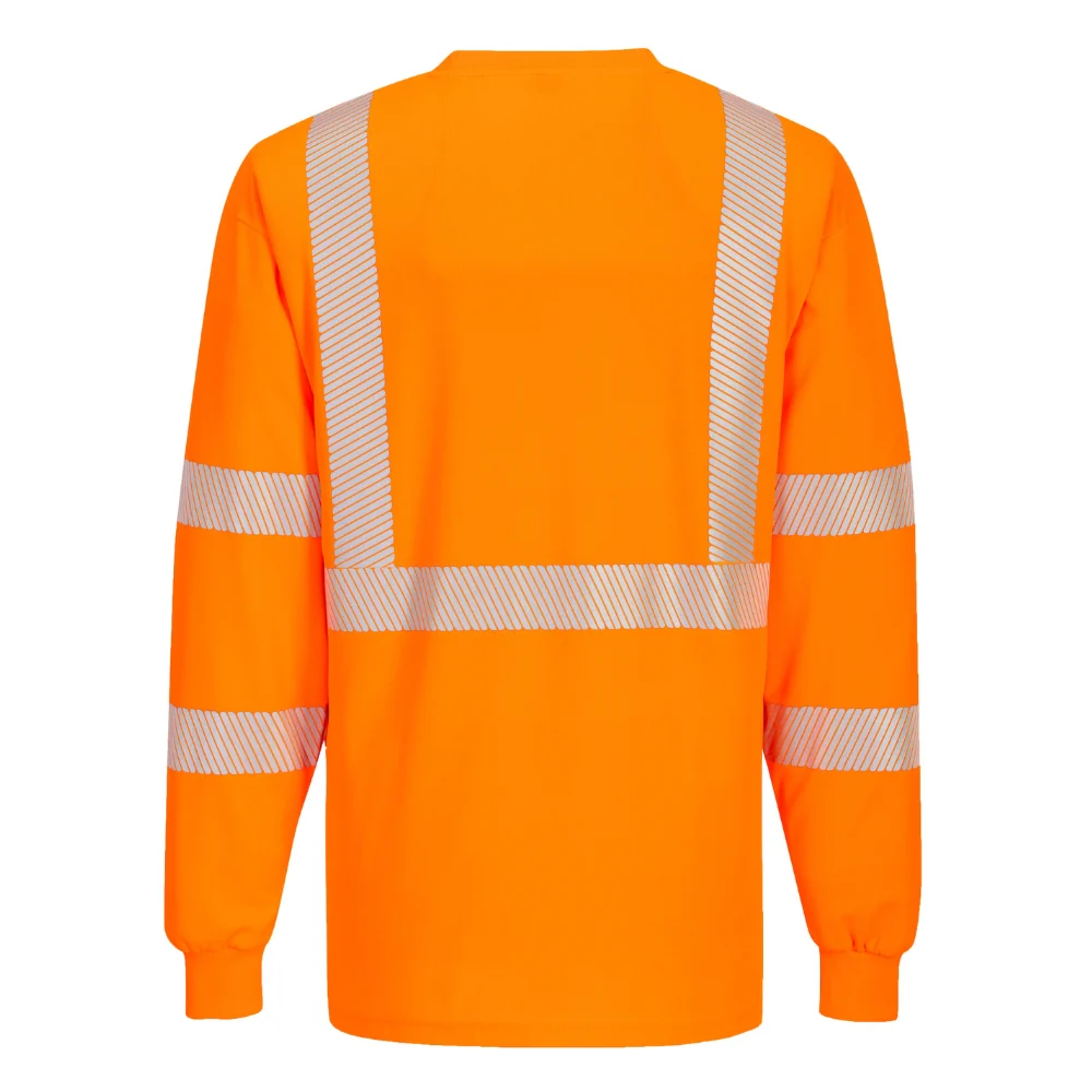 Portwest S195 - Segmented Tape Long Sleeve T-shirt (Orange) - Image 3