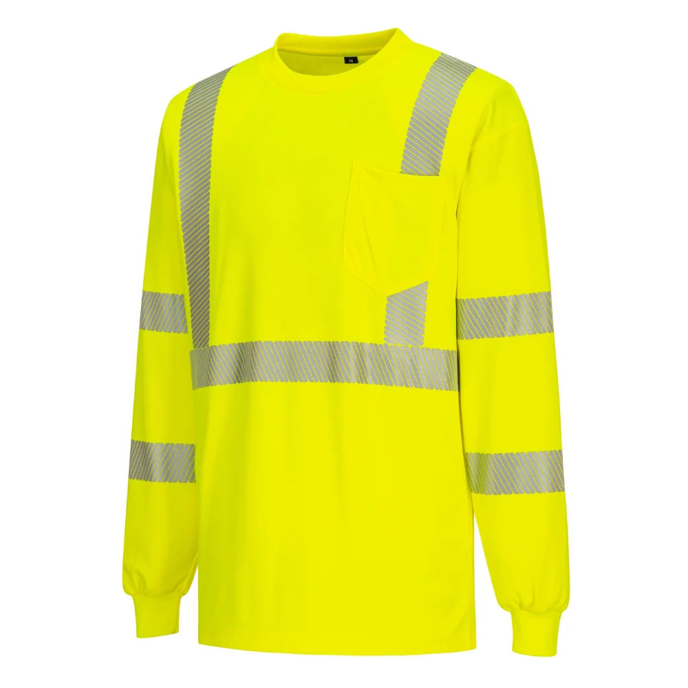 Portwest S195 - Segmented Tape Long Sleeve T-shirt (Yellow) - Image 2