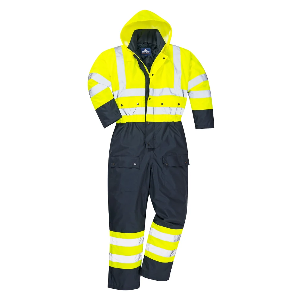 Portwest S485 - Hi-Vis Contrast Coverall (Yellow/Navy) - Image 3