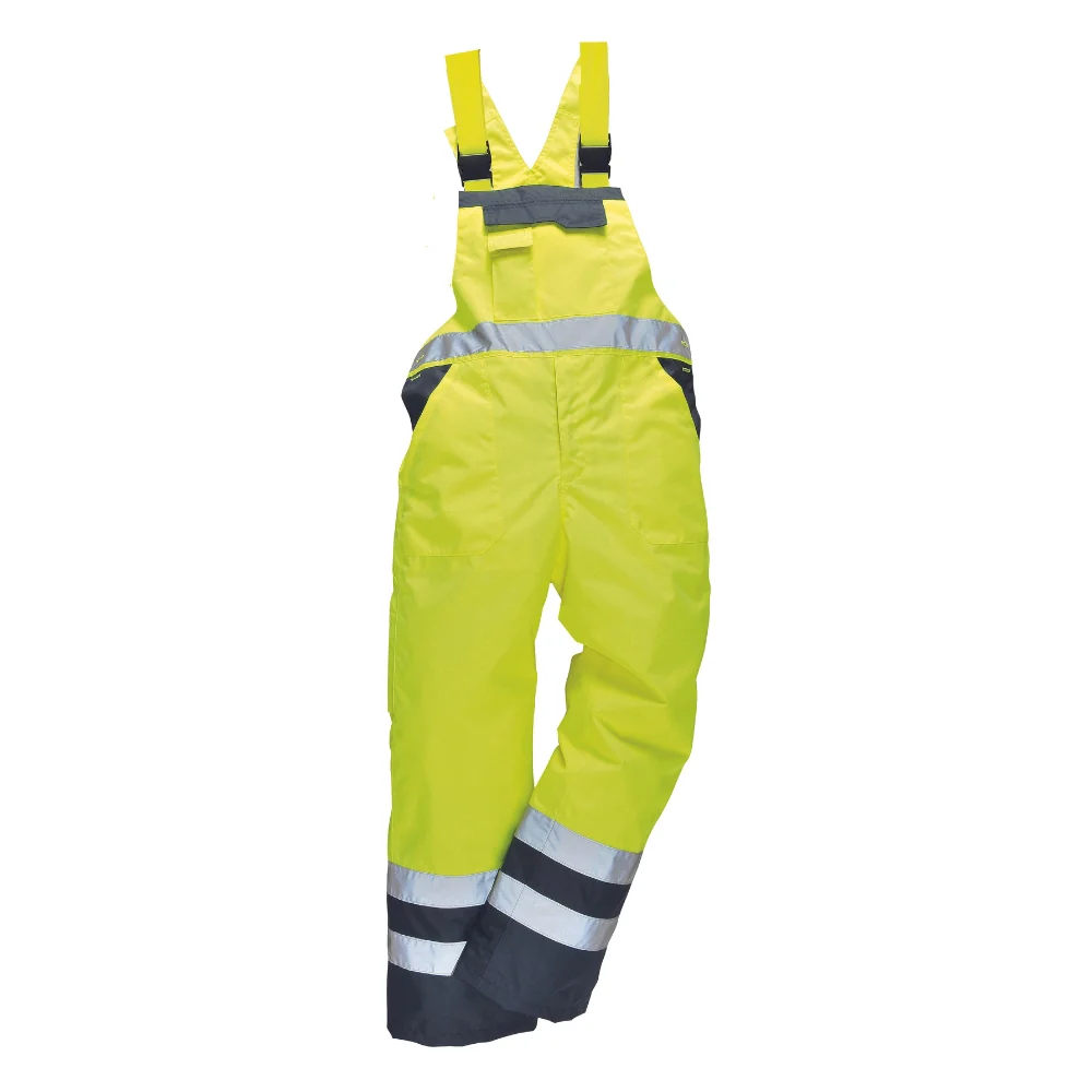 Portwest S488 - Contrast Bib and Brace - Unlined (Yellow/Navy) - Image 2