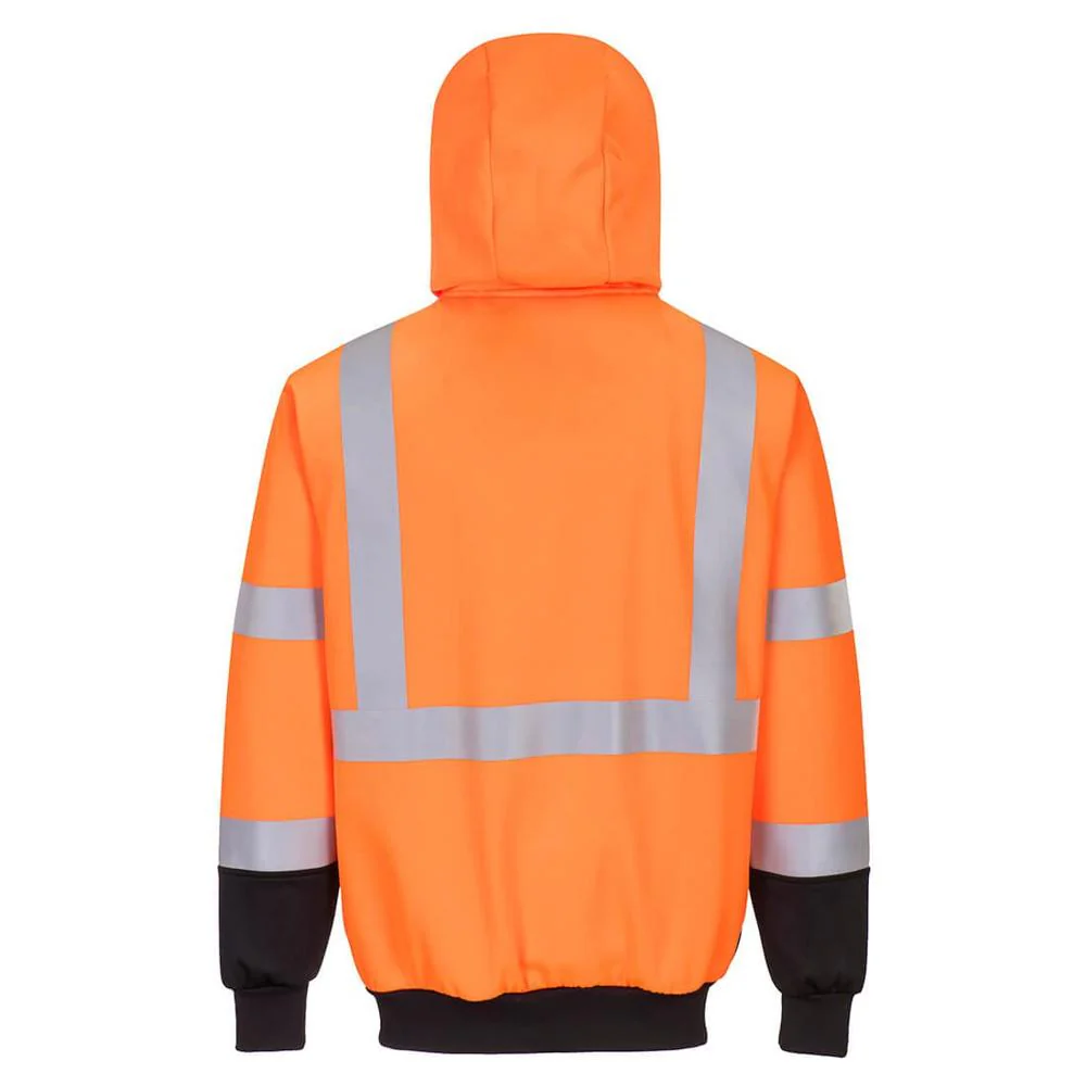 Portwest UB315 - Hi-Vis Two-Tone Zipped Hoodie (Orange/Black) - Image 2