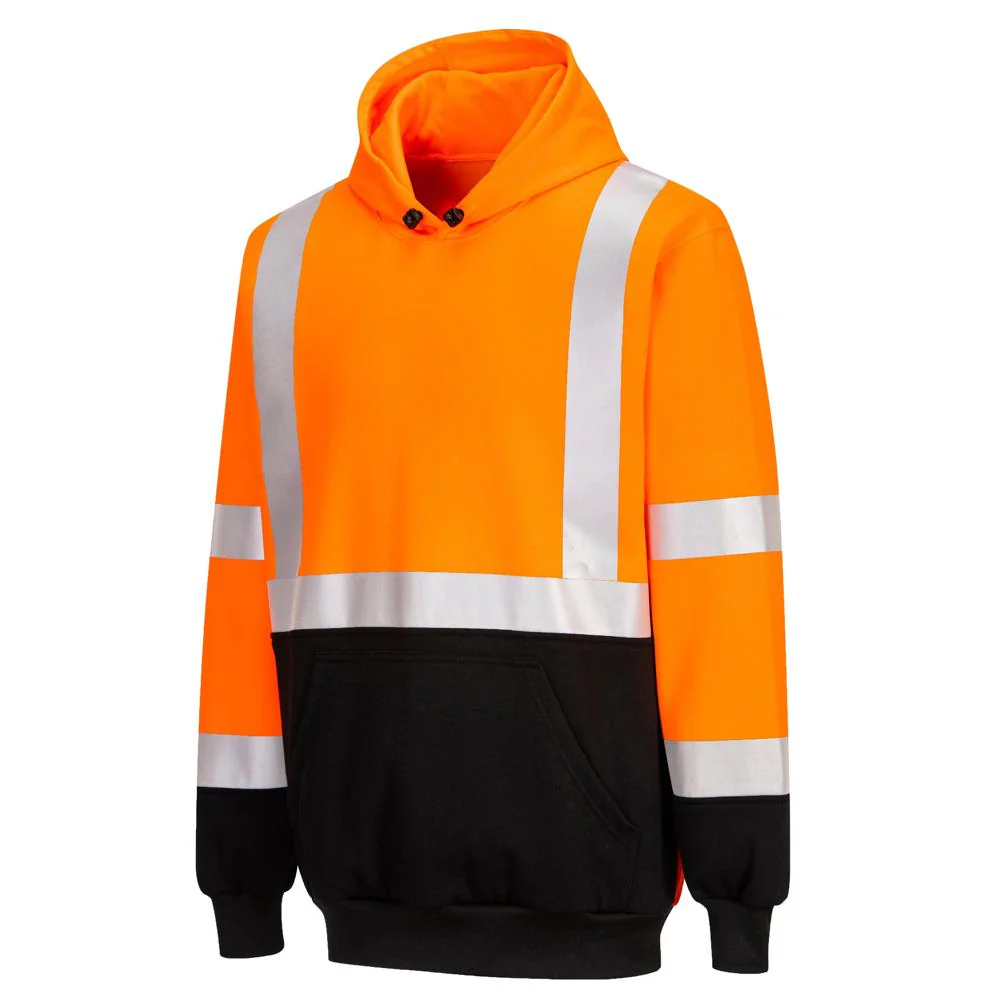 Portwest UB324 - Two-Tone Hooded Sweatshirt (Orange/Black) - Image 2