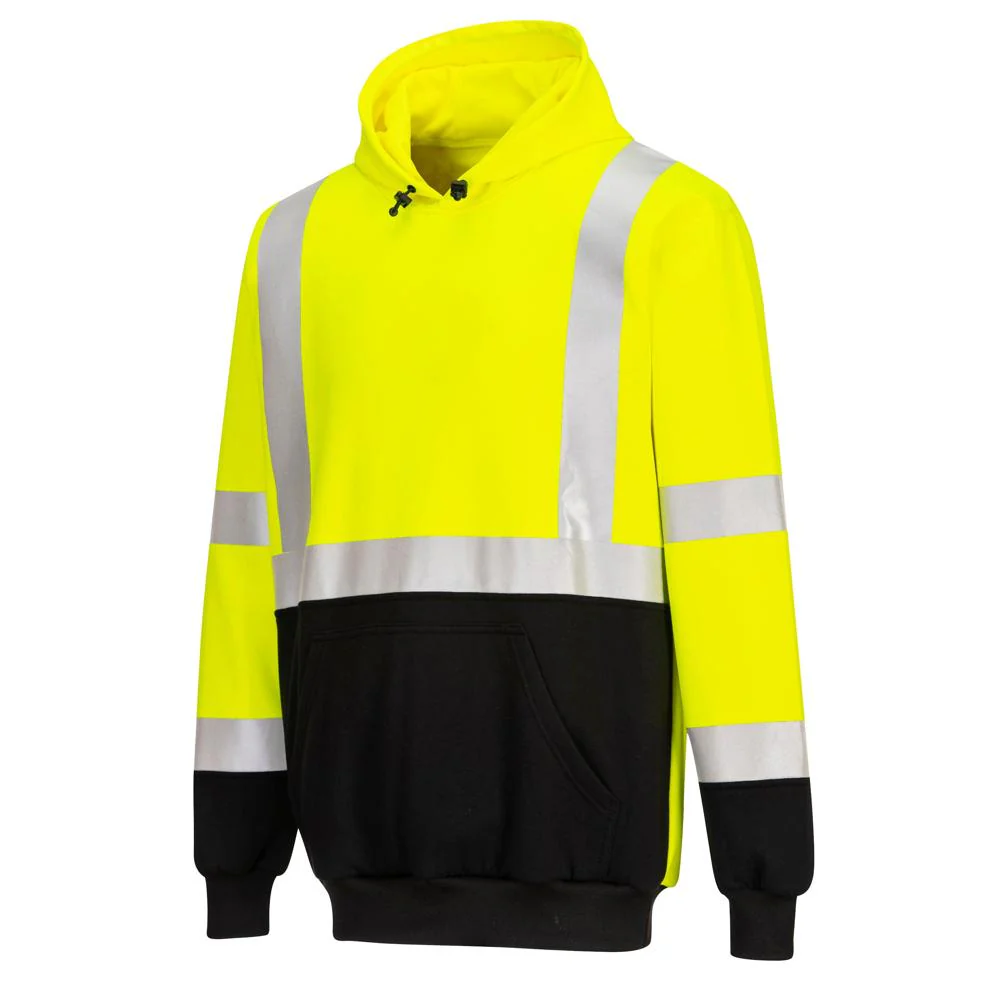 Portwest UB324 - Two-Tone Hooded Sweatshirt (Yellow/Black) - Image 2