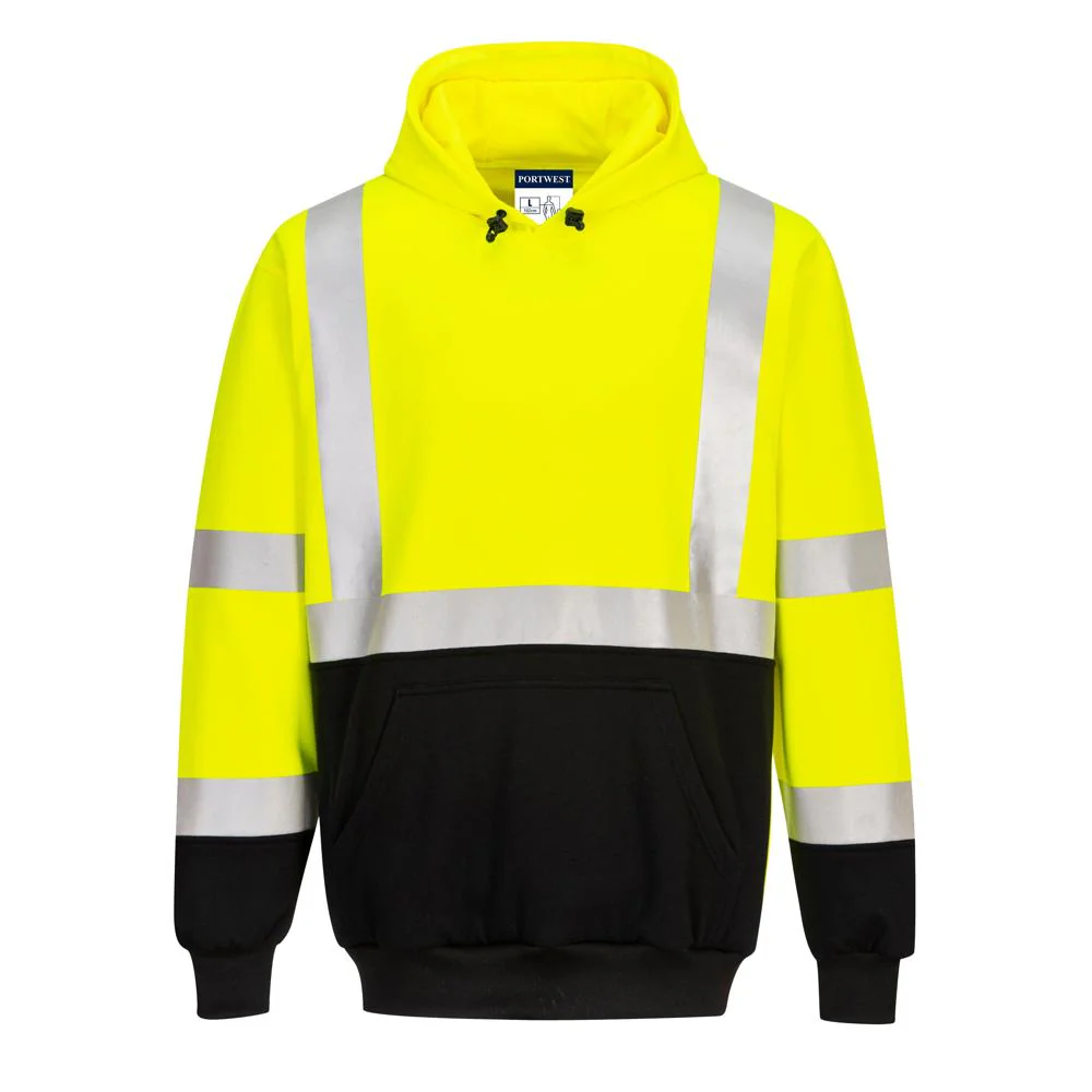 Portwest UB324 - Two-Tone Hooded Sweatshirt (Yellow/Black) - Image 3