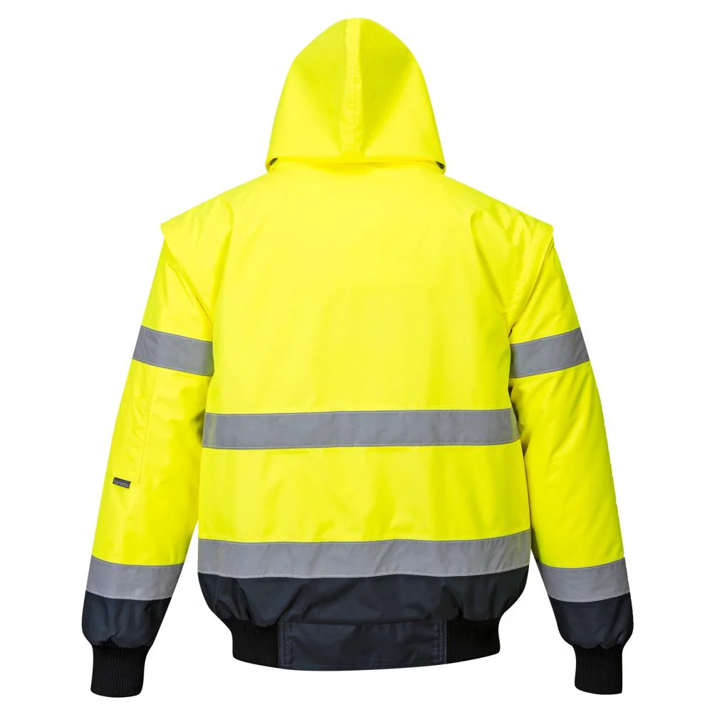 Portwest UC465 - Hi-Vis Contrast Bomber Jacket (Yellow/Navy) - Image 6