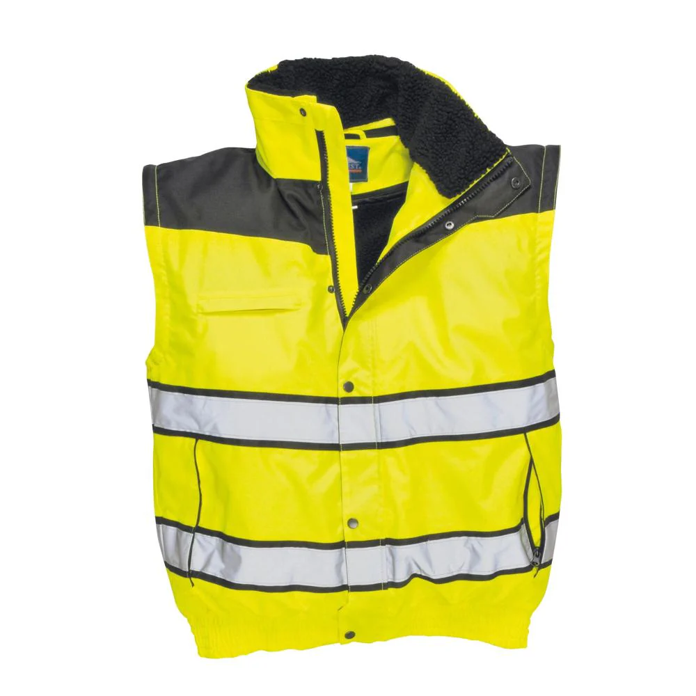 Portwest UC466 - Hi-Vis Classic Bomber Jacket (Yellow/Black) - Image 2
