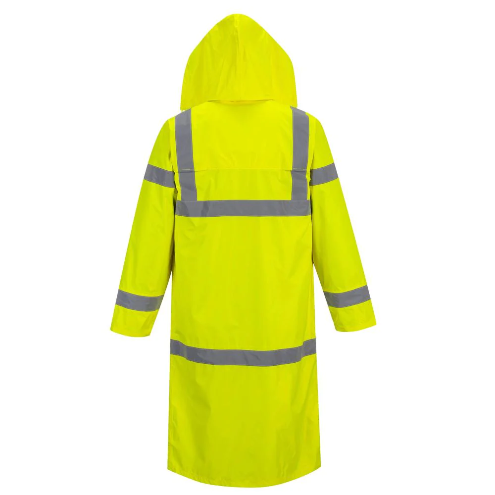 Portwest UH445 - Hi-Vis Classic Rain Coat 48" (Yellow) - Image 2