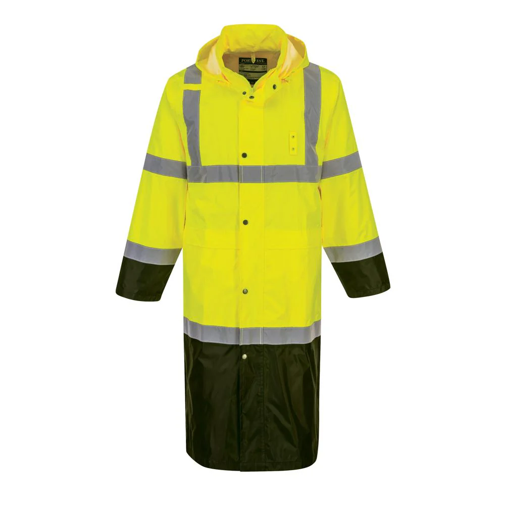 Portwest UH446 - Hi-Vis Contrast Rain Coat 48" - Image 2