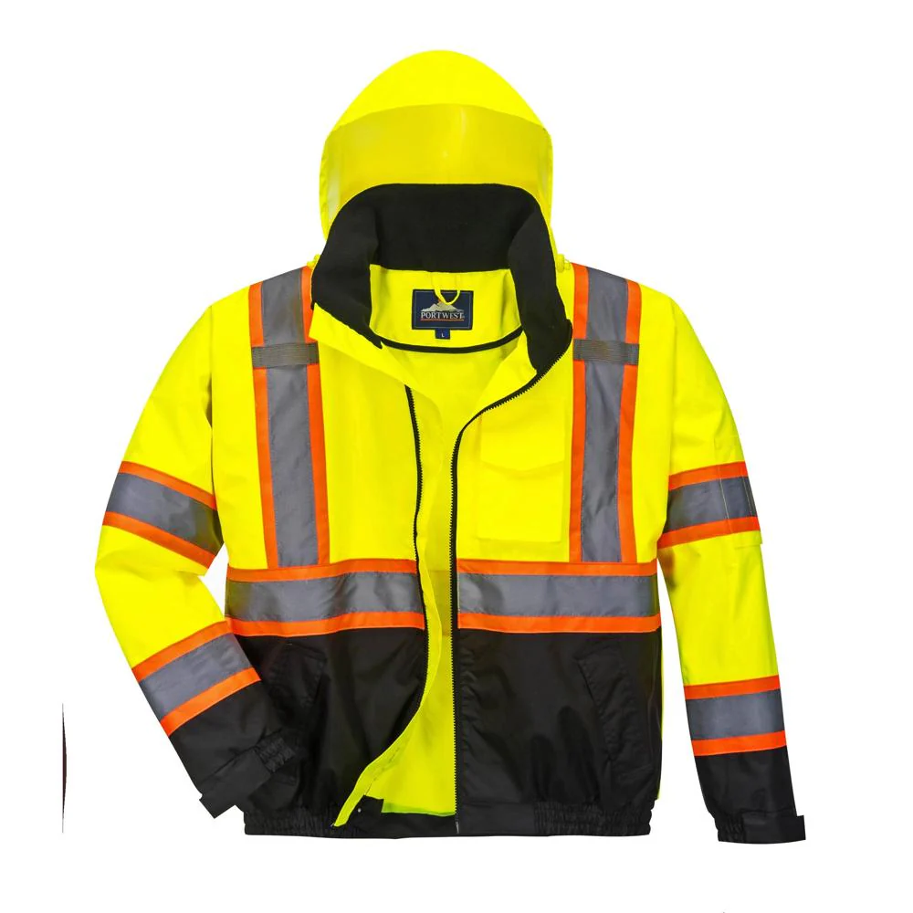 Portwest US368 - Hi-Vis Contrast Tape Bomber Jacket - Image 3