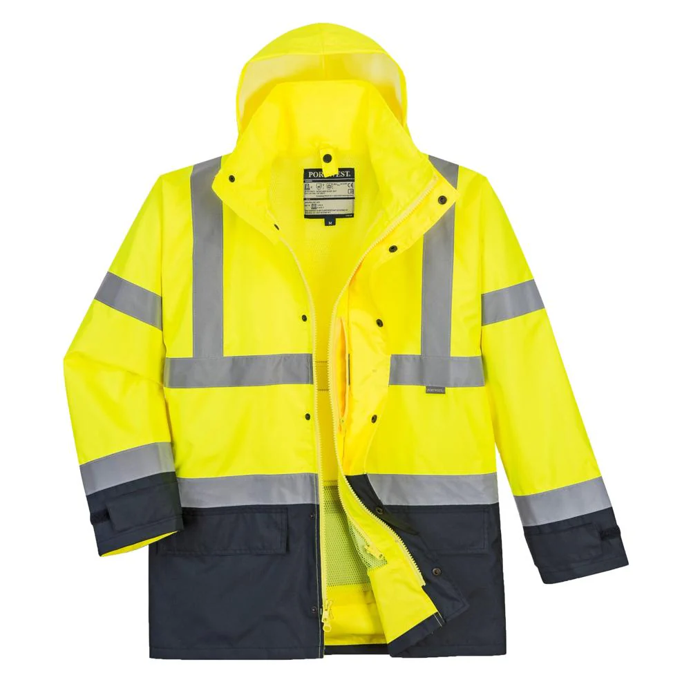 Portwest US768 - Hi-Vis Executive 5-in-1 Jacket (Yellow/Navy) - Image 2