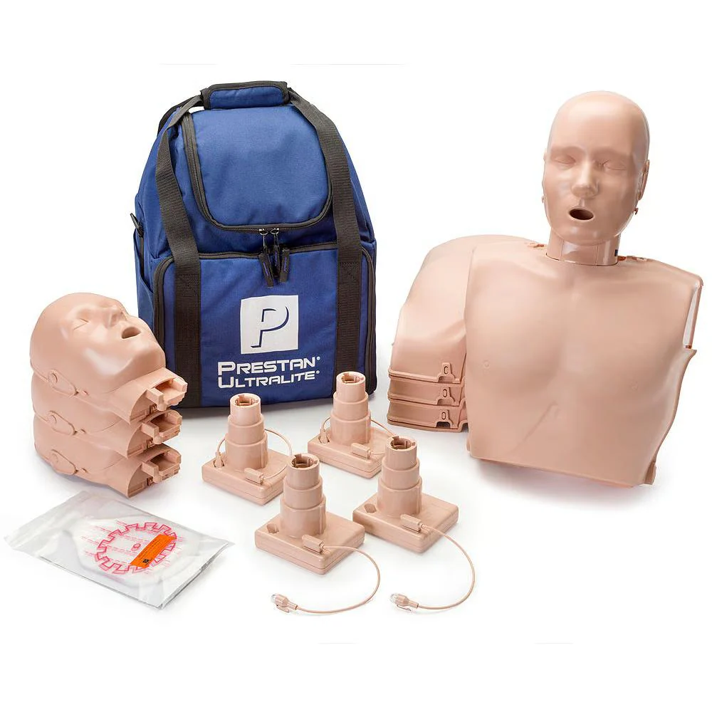 Prestan Professional Adult Ultralite CPR Training Manikin with CPR Feedback, Medium Skin Tone - Pack of 4 | CPR-PP-ULM-400M-MS