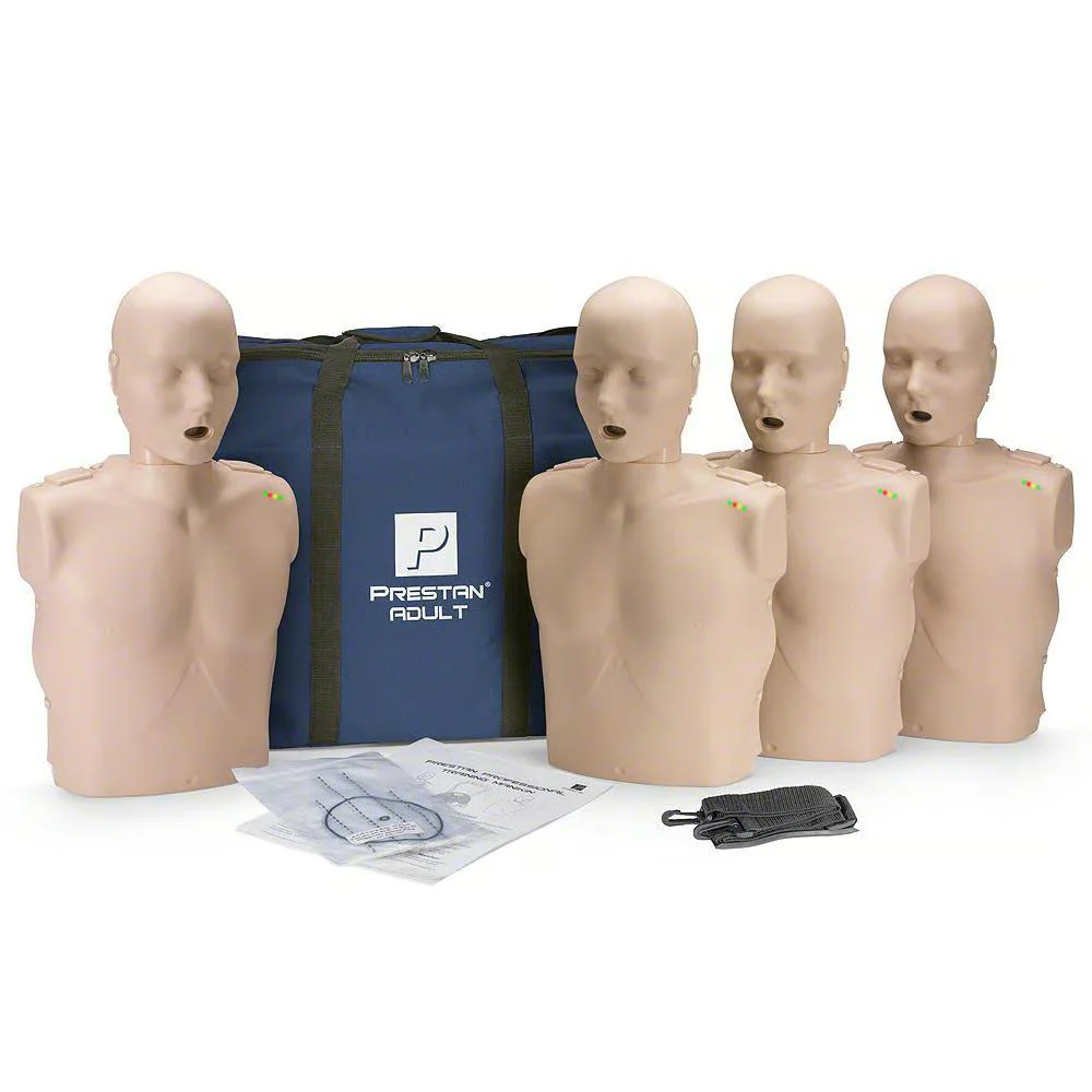 Prestan Professional Adult CPR Training Manikin with Monitor, Medium Skin Tone - Pack of 4 | CPR-PP-AM-400M-MS