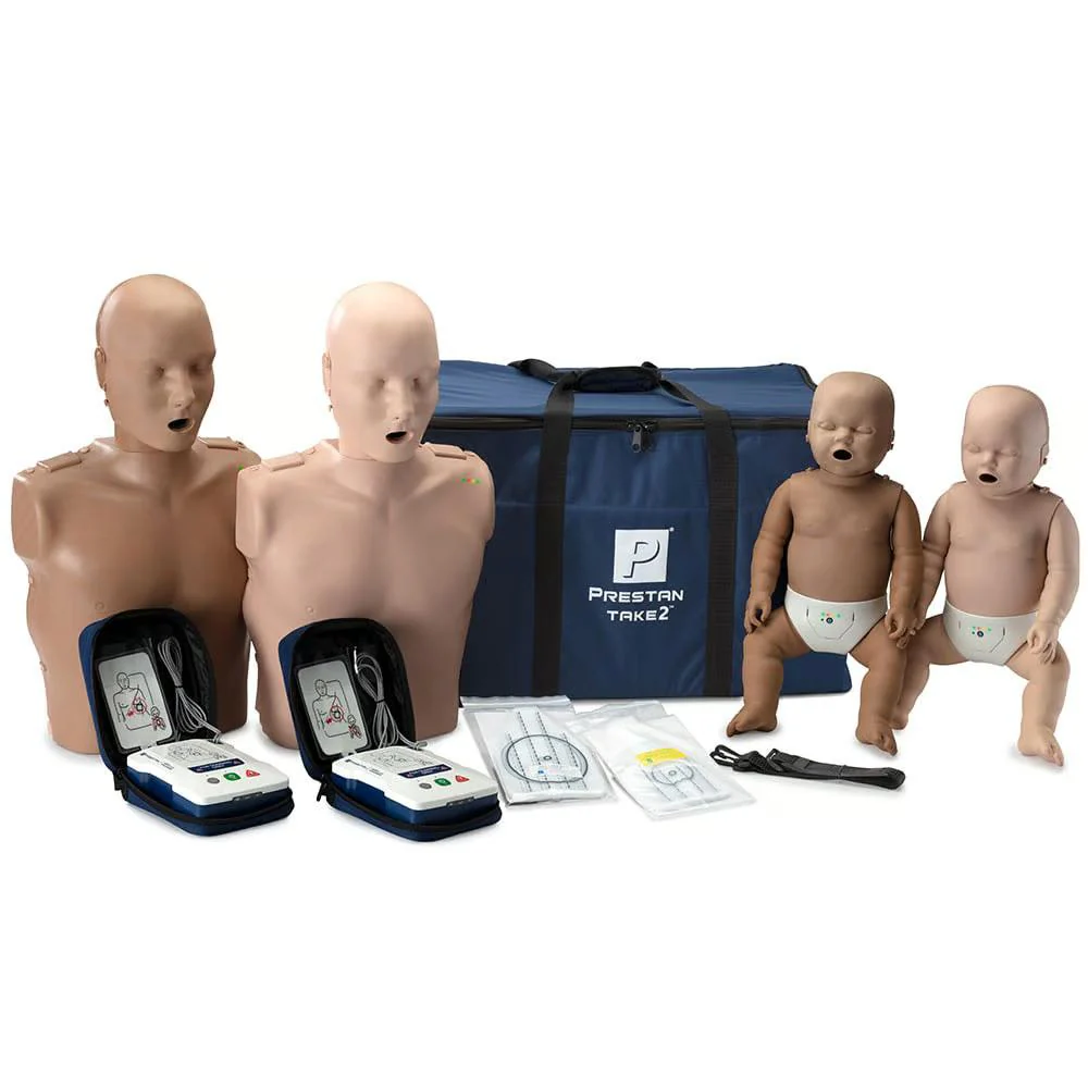 Prestan Professional CPR Training Manikin with AED Trainer and Monitor, Diversity - TAKE2 Pack | CPR-PP-FM-600M-MSDS