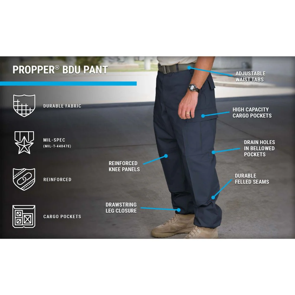 Propper BDU Trouser Button Fly 60/40 Twill F5201 (Khaki) - Image 4