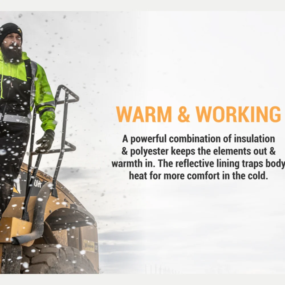 RefrigiWear Enhanced Visibility Insulated Softshell Bib Overalls - Image 6