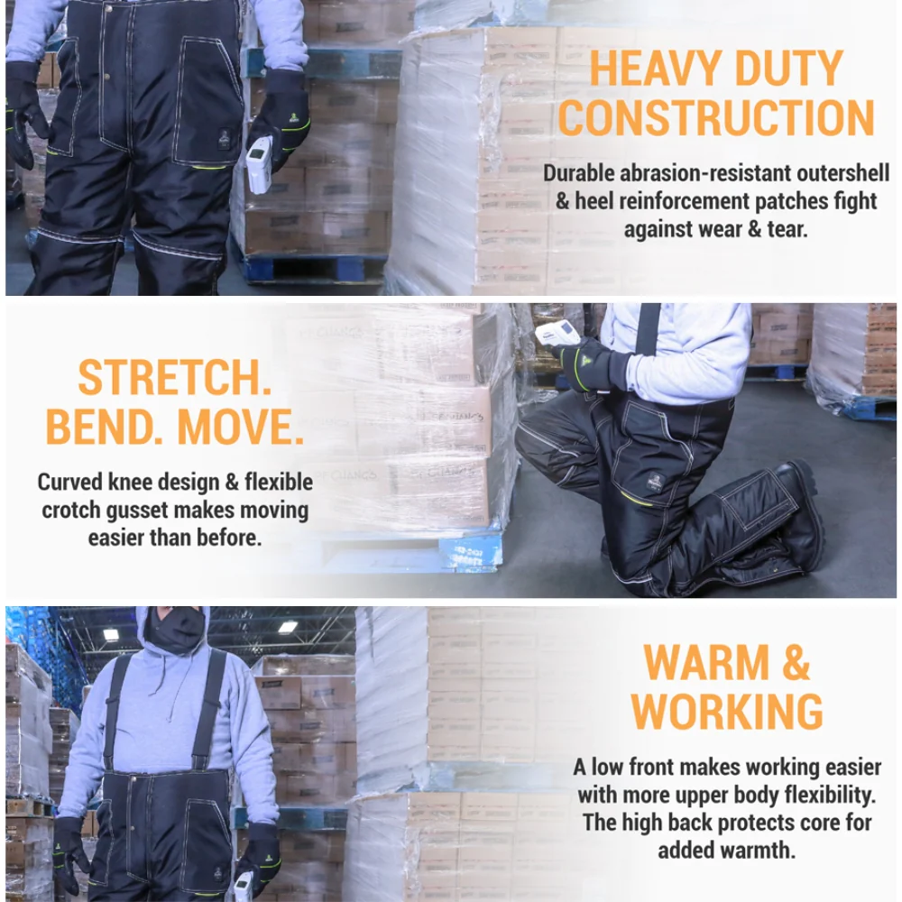 RefrigiWear ErgoForce® Waterproof Low Bib Overalls (Available in S-2XL) - Image 8