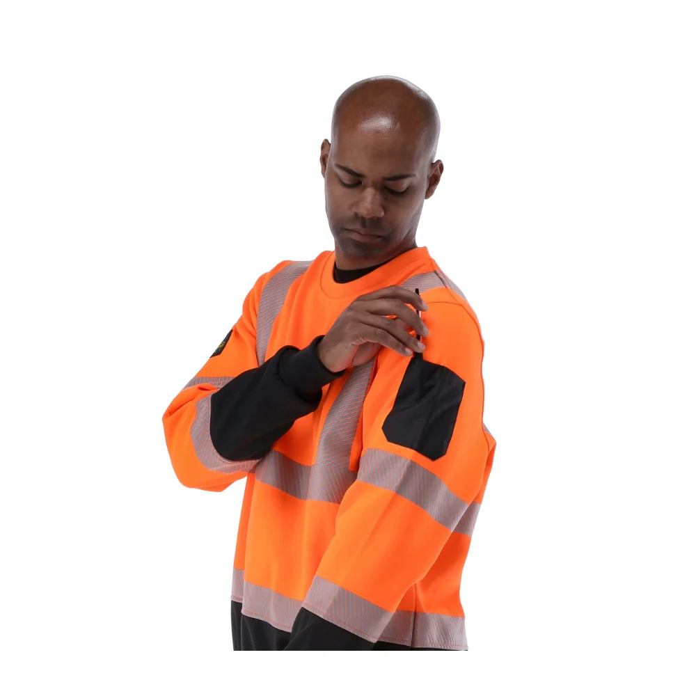 RefrigiWear HiVis Crewneck Sweatshirt (Orange) - Image 7