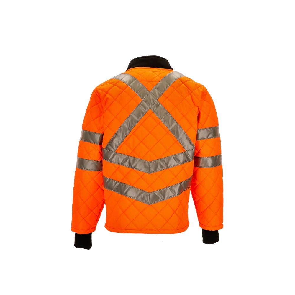 RefrigiWear HiVis Diamond Quilted Jacket (Orange) - Image 4