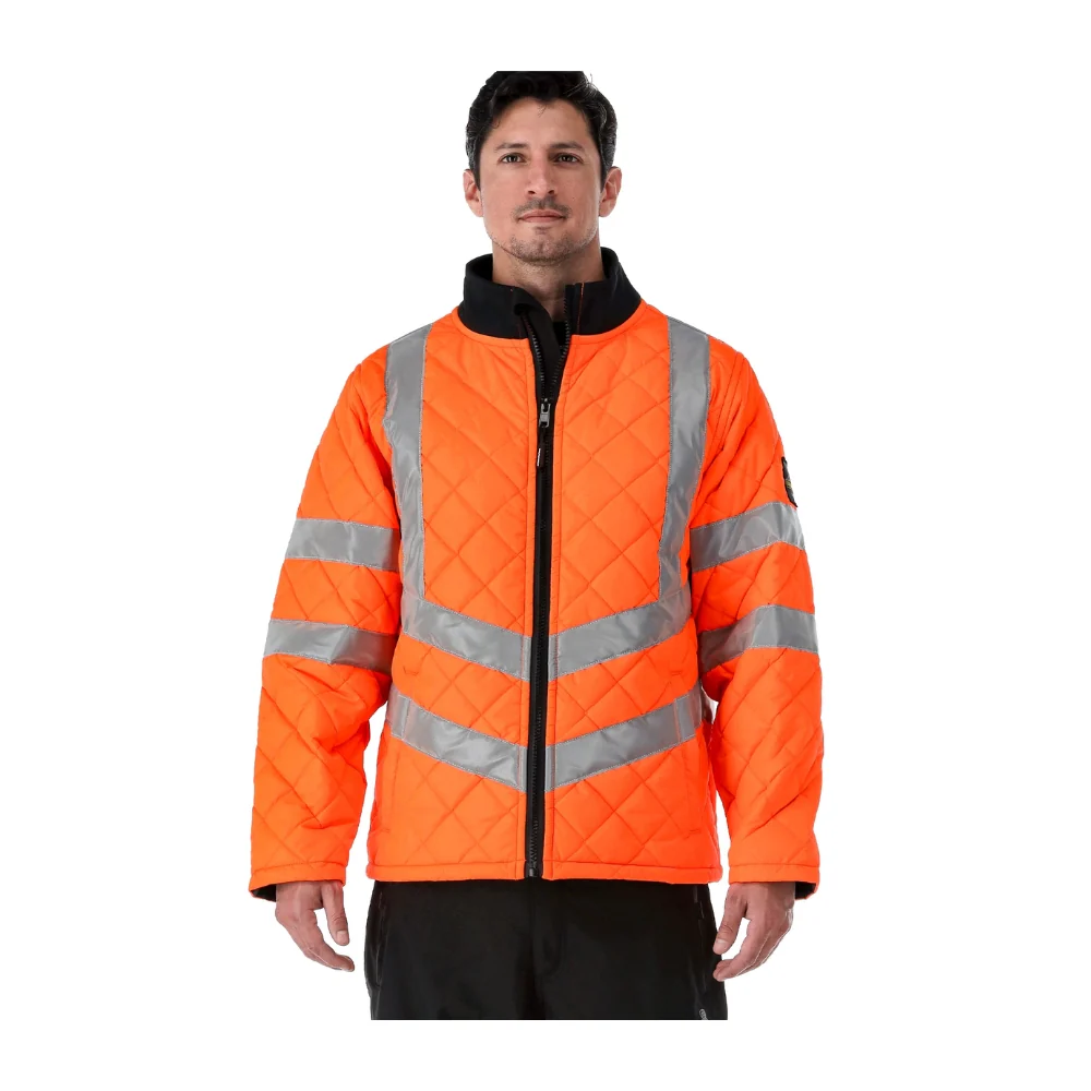 RefrigiWear HiVis Diamond Quilted Jacket (Orange) - Image 5