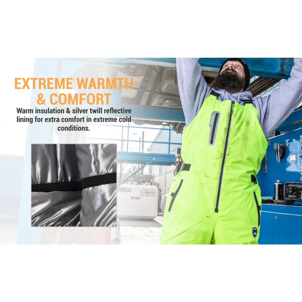 RefrigiWear HiVis Extreme Softshell Bib Overalls - Image 6