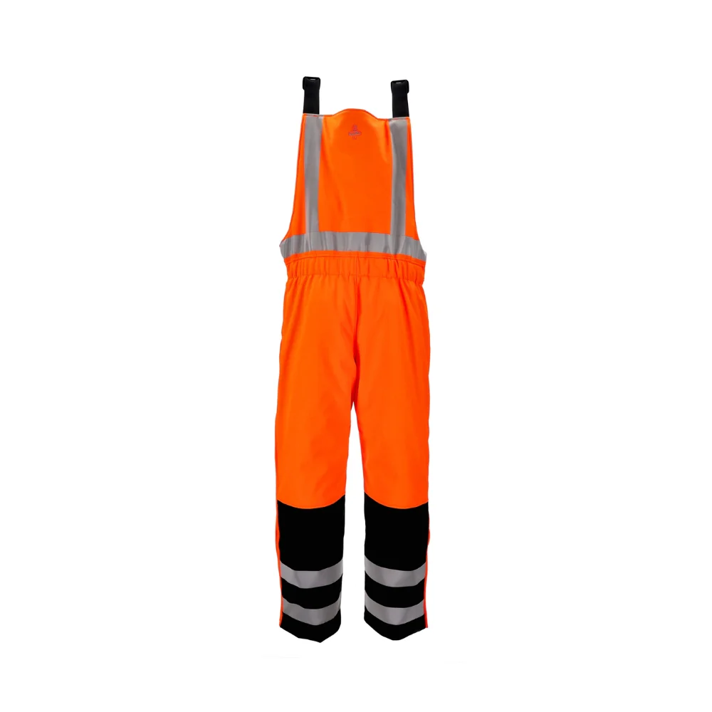 RefrigiWear HiVis Insulated Softshell High Bib Overalls (Black/Orange) - Image 2