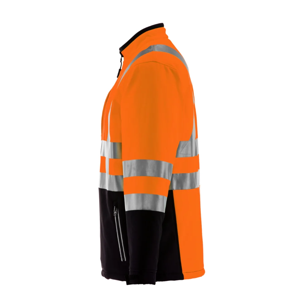 RefrigiWear HiVis Insulated Softshell Jacket (Black Orange) - Image 3