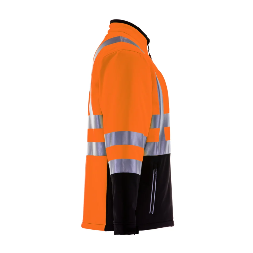 RefrigiWear HiVis Insulated Softshell Jacket (Black Orange) - Image 4