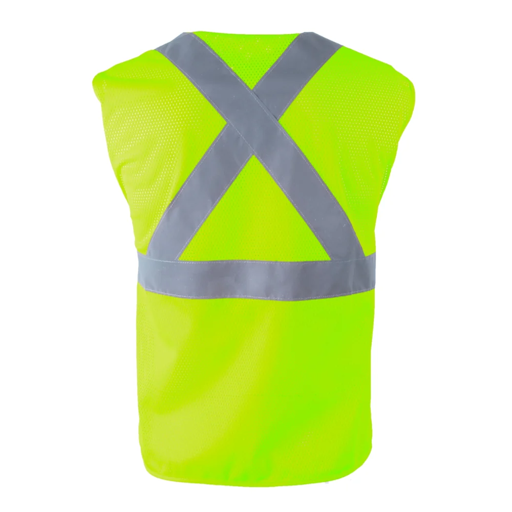 RefrigiWear HiVis Zipper Mesh Safety Vest Lime (Available in M-2XL) - Image 2
