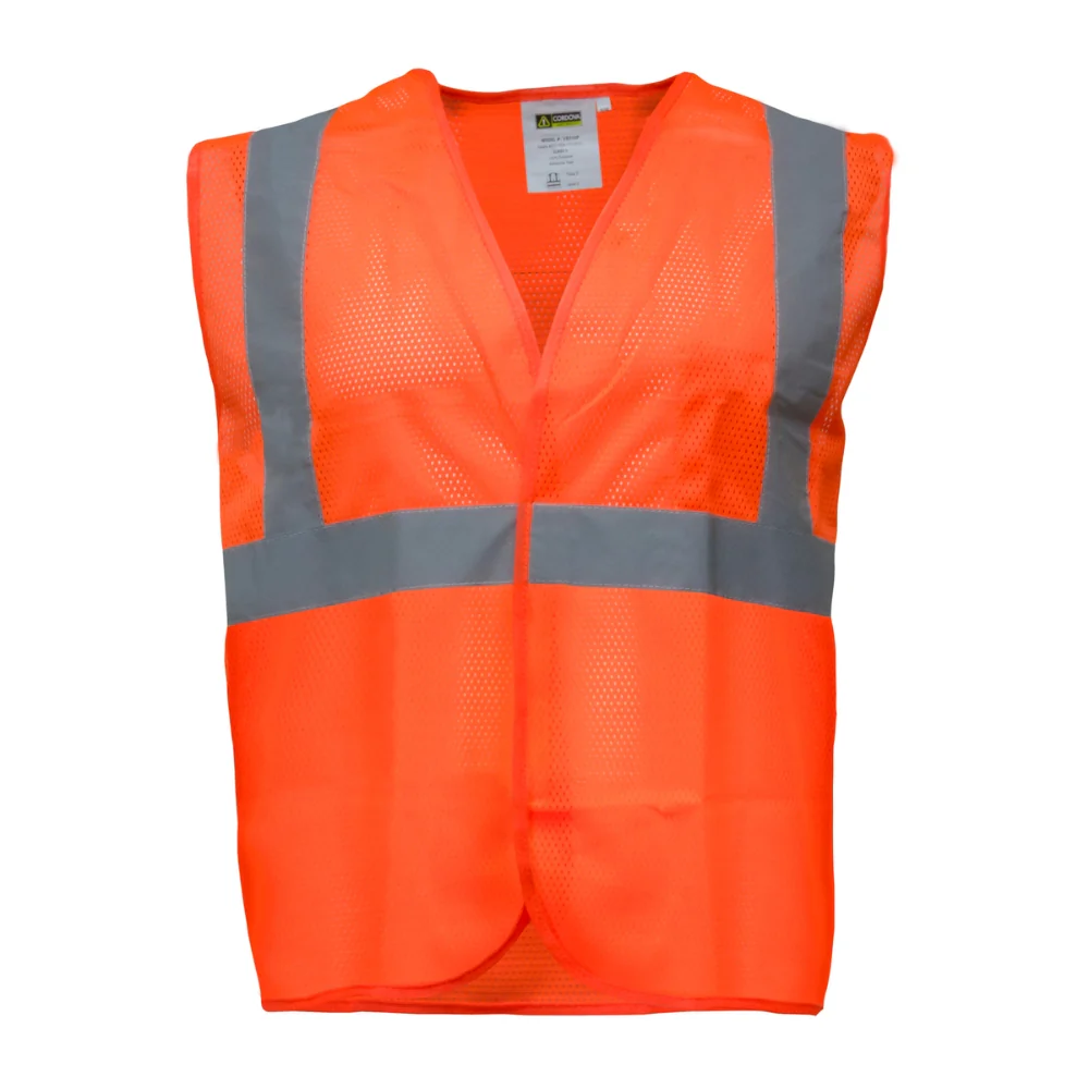 RefrigiWear HiVis Zipper Mesh Safety Vest Orange (Available in M-2XL)