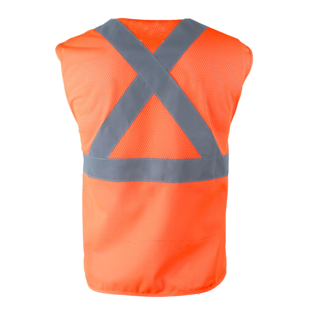RefrigiWear HiVis Zipper Mesh Safety Vest Orange (Available in M-2XL) - Image 2