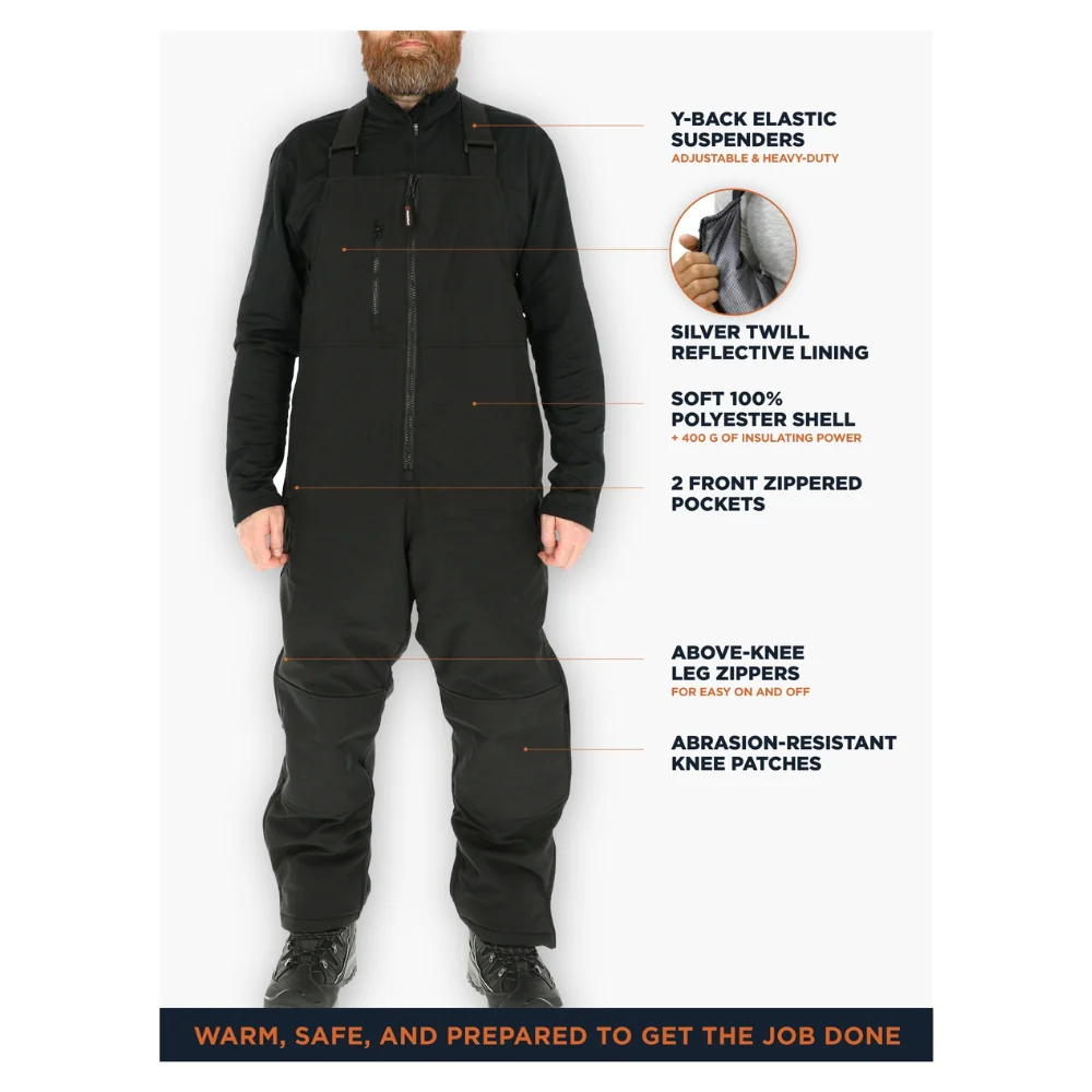 RefrigiWear Insulated Softshell Bib Overalls - Image 4