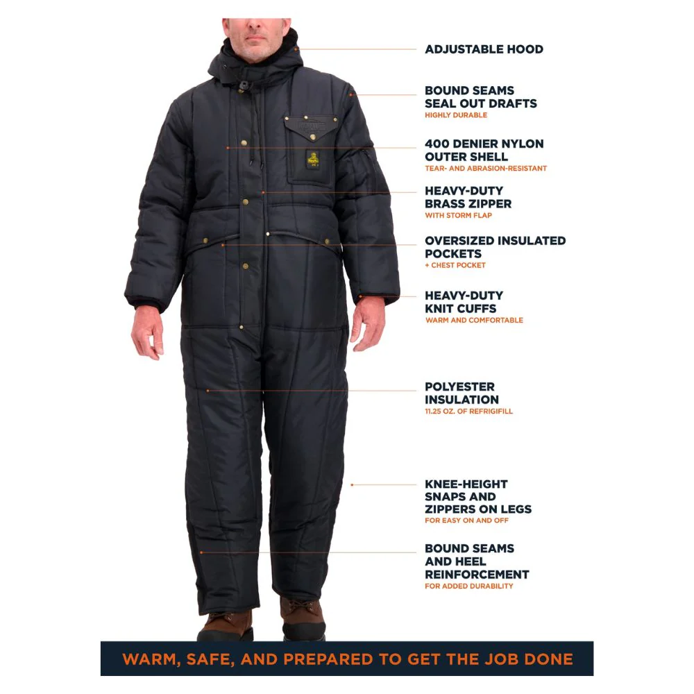 RefrigiWear Iron-Tuff® Coveralls with Hood (Navy) - Image 6