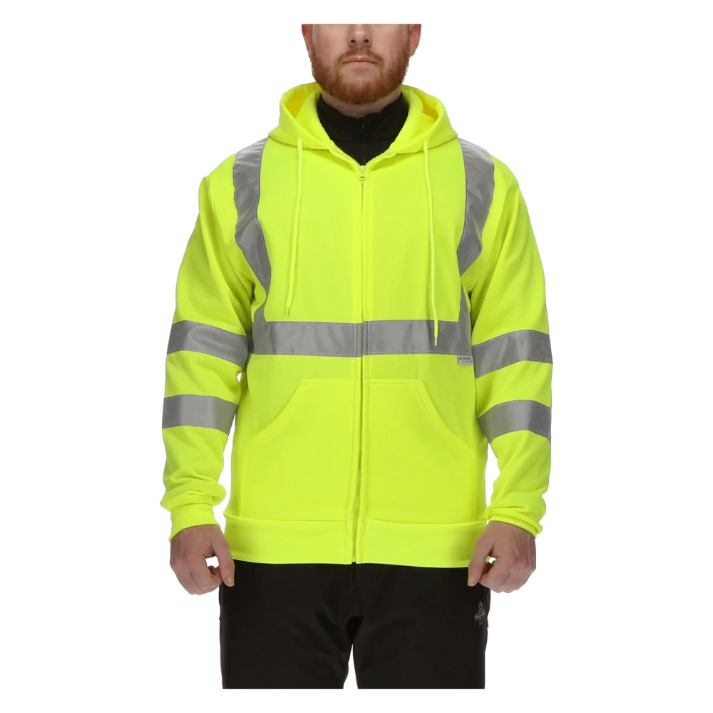 RefrigiWear NEW! HiVis Hooded Sweatshirt (Lime) - Image 5
