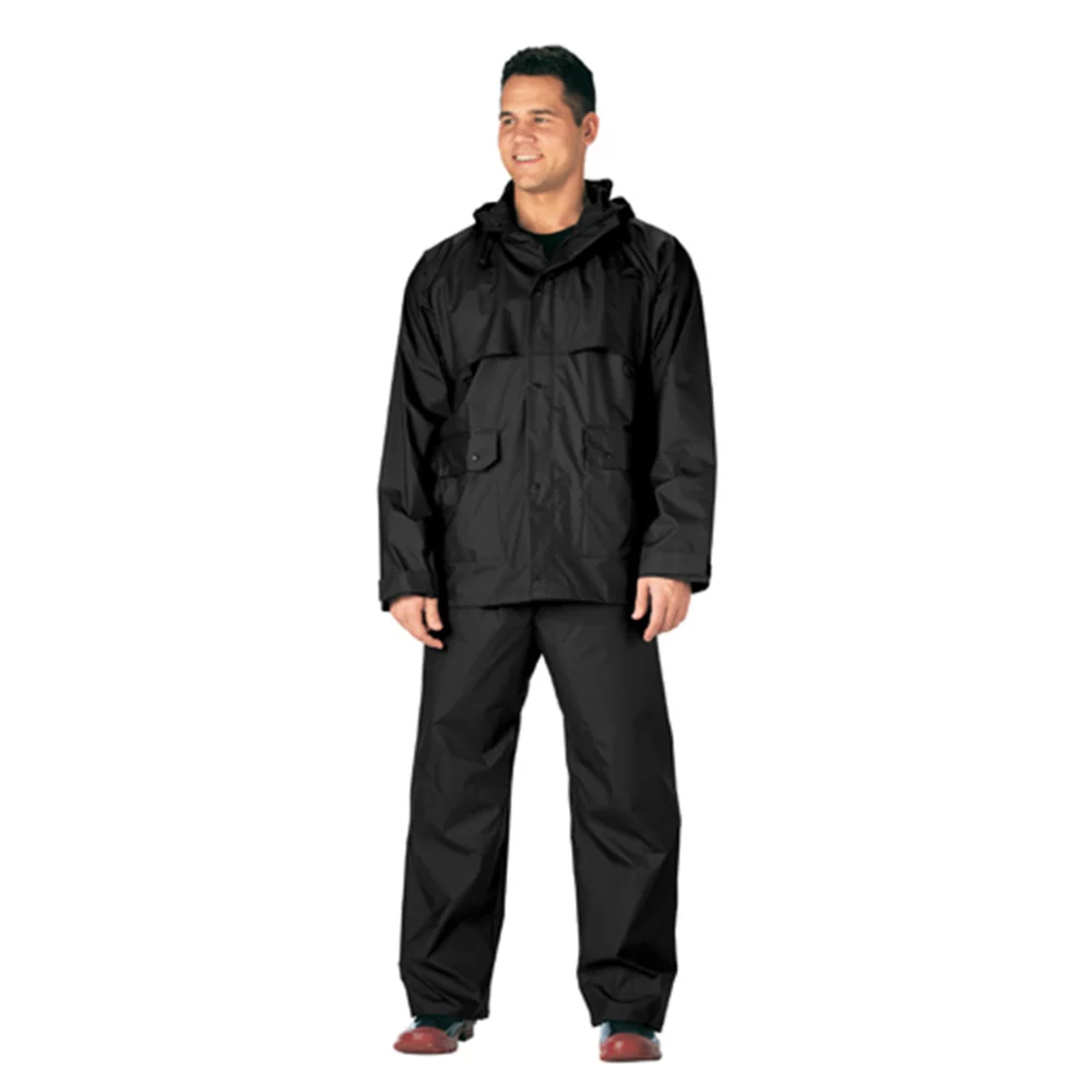 Rothco 2 Piece Microlite PVC Rainsuit (Black)