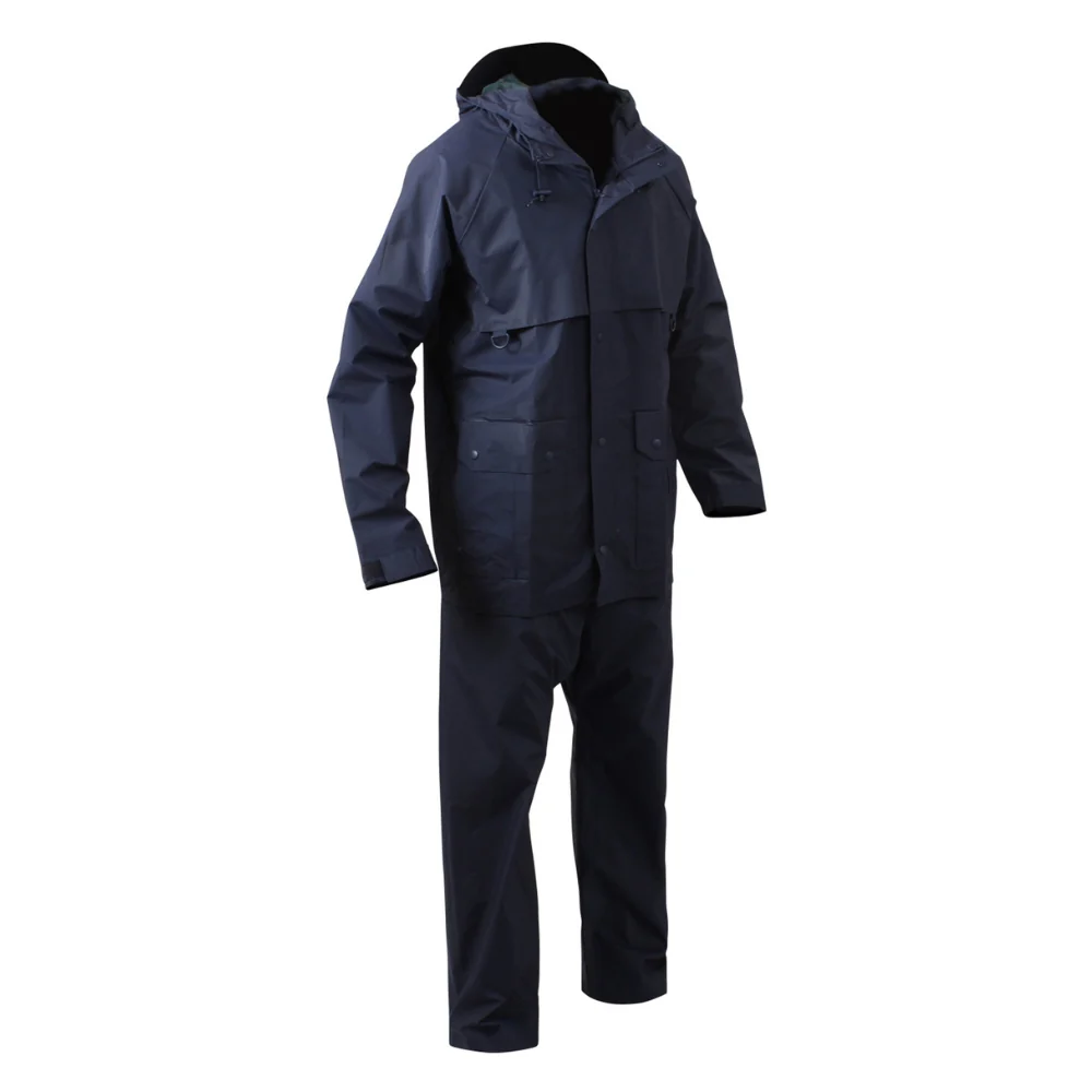 Rothco 2 Piece Microlite PVC Rainsuit (Navy Blue) - Image 2
