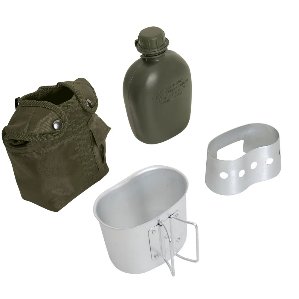Rothco 4 Piece Canteen Kit With Cover, Aluminum Cup & Stove / Stand