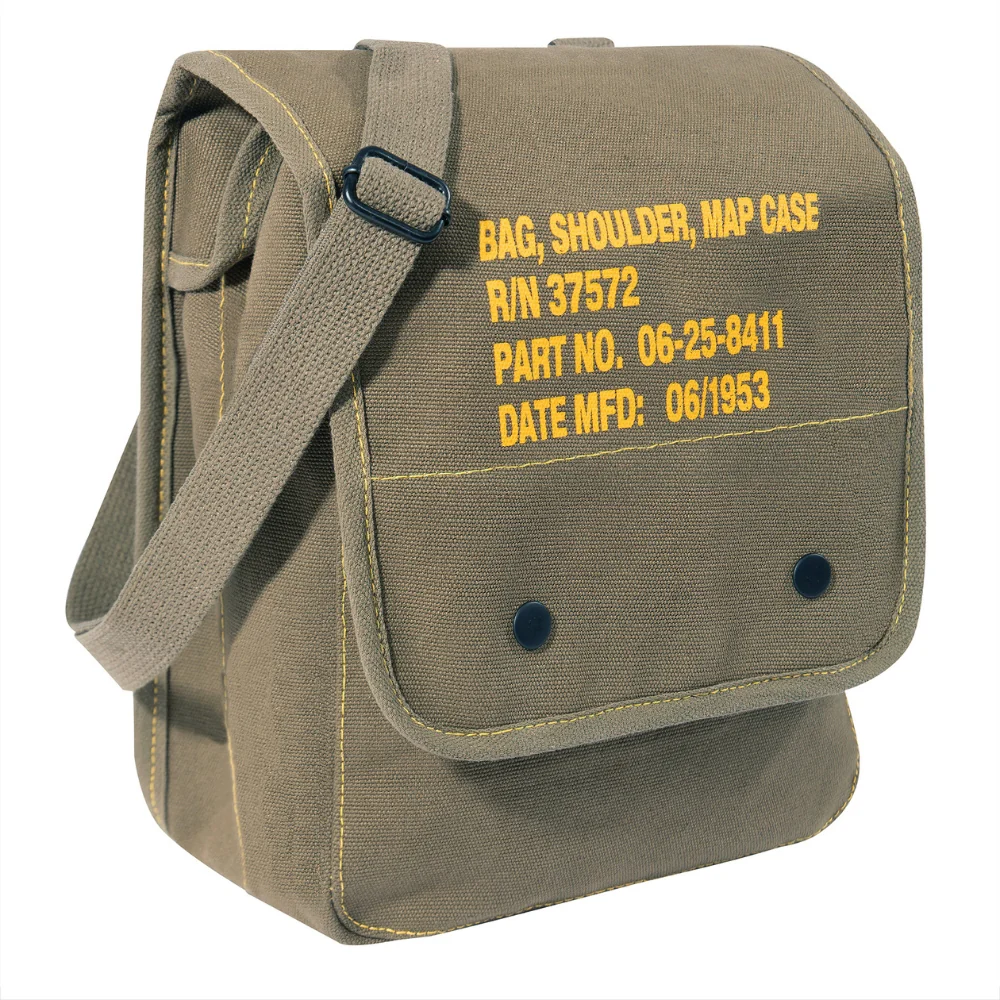 Rothco Canvas Map Case Shoulder Bag With Military Stencil | RCO-613902007963 - Image 2