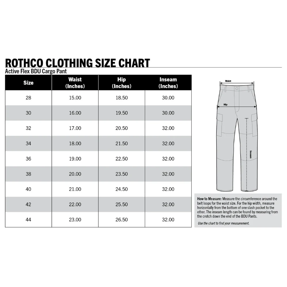 Rothco Active Flex BDU Cargo Pants (Black) - Image 9
