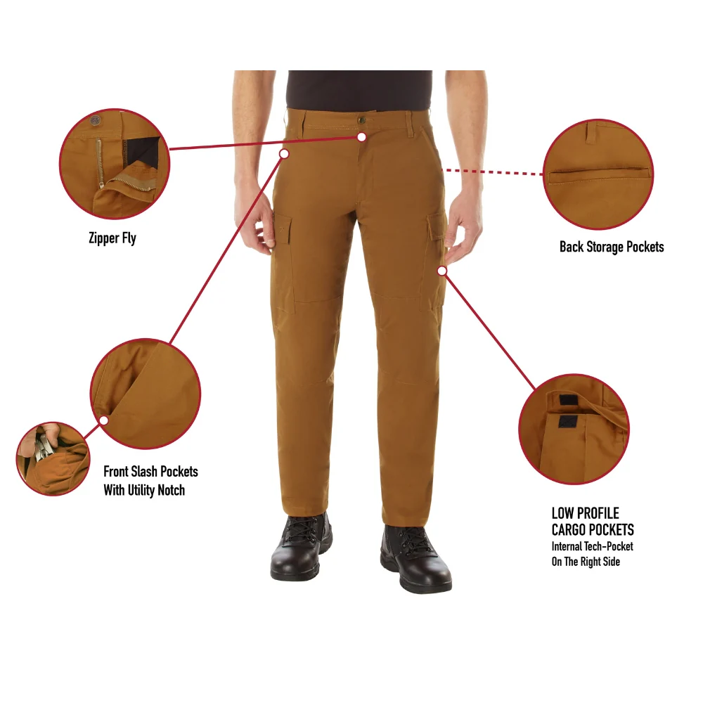 Rothco Active Flex Fleece Lined Canvas Work Pants (Work Brown) - Image 7