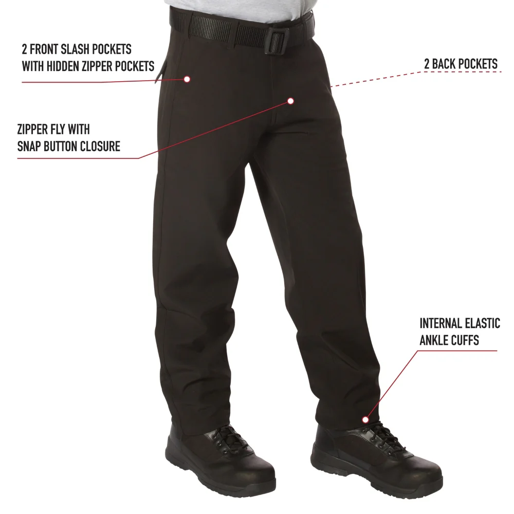 Rothco Active Flex Soft Shell Pant (Black) - Image 5