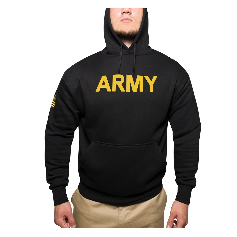 Rothco Army Printed Pullover Hoodie - Black - Image 2