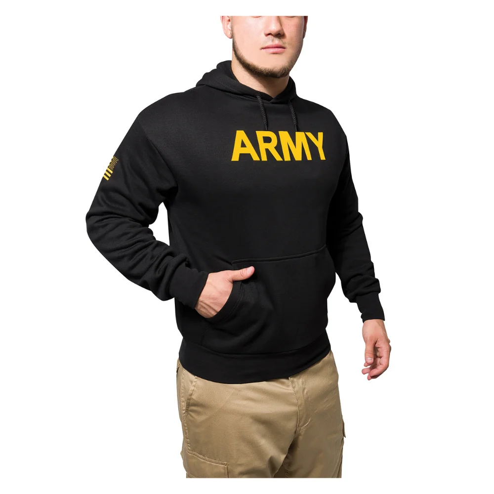 Rothco Army Printed Pullover Hoodie - Black - Image 3