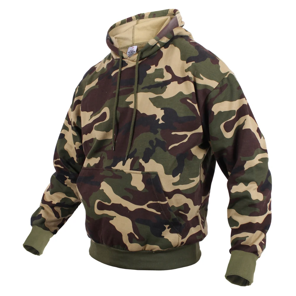 Rothco Camo Pullover Hooded Sweatshirt (Woodland Camo) - Image 2