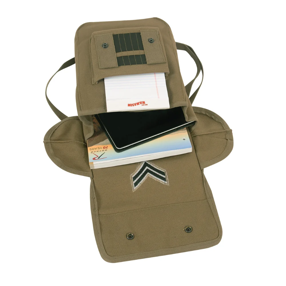 Rothco Canvas Map Case Shoulder Bag With Military Patches | RCO-613902879607 - Image 3