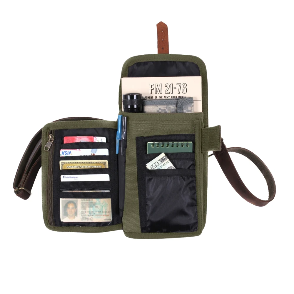 Rothco Canvas Travel Portfolio Bag With Leather Accents | RCO-613902023499 - Image 2