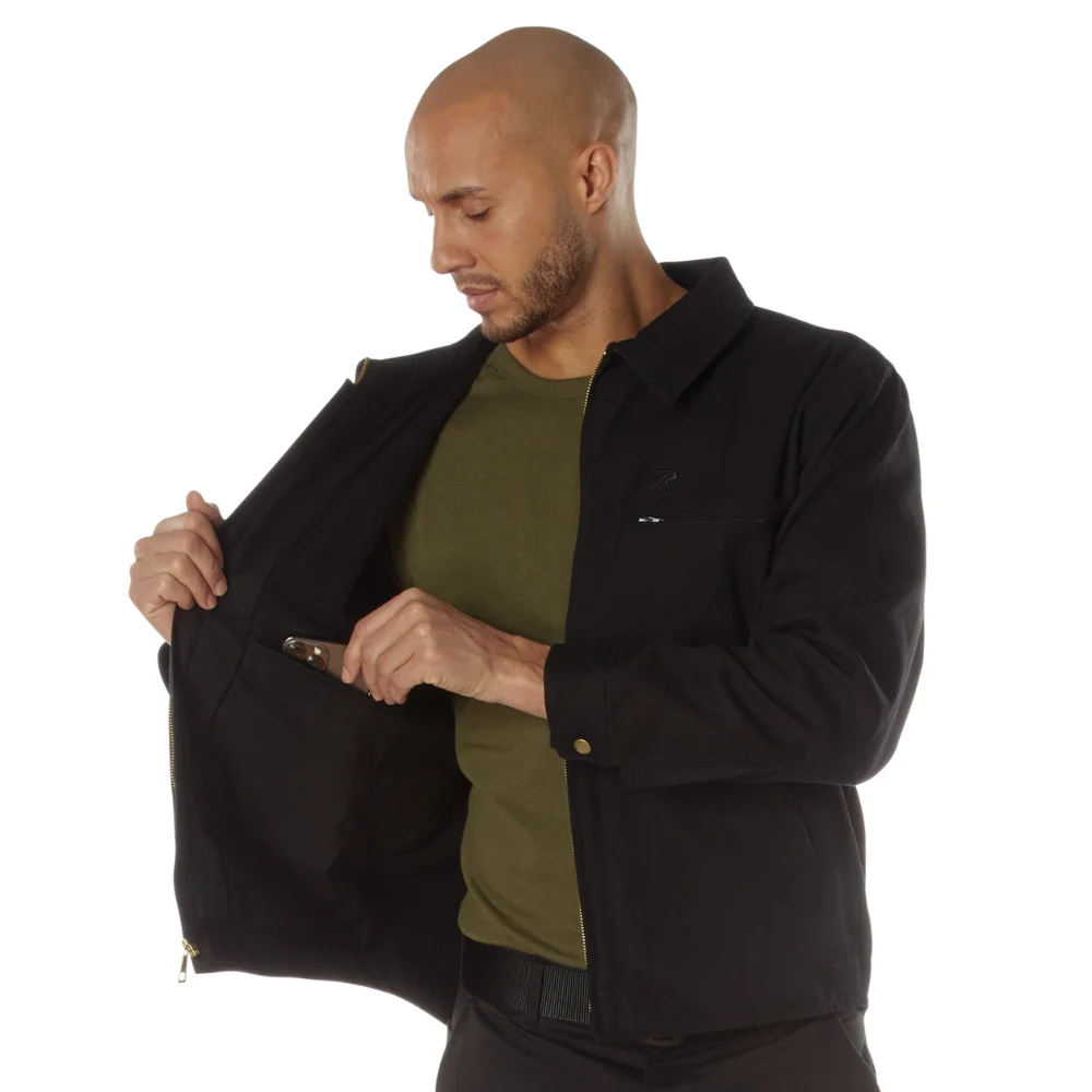 Rothco Canvas Work Jacket (Black) - Image 5