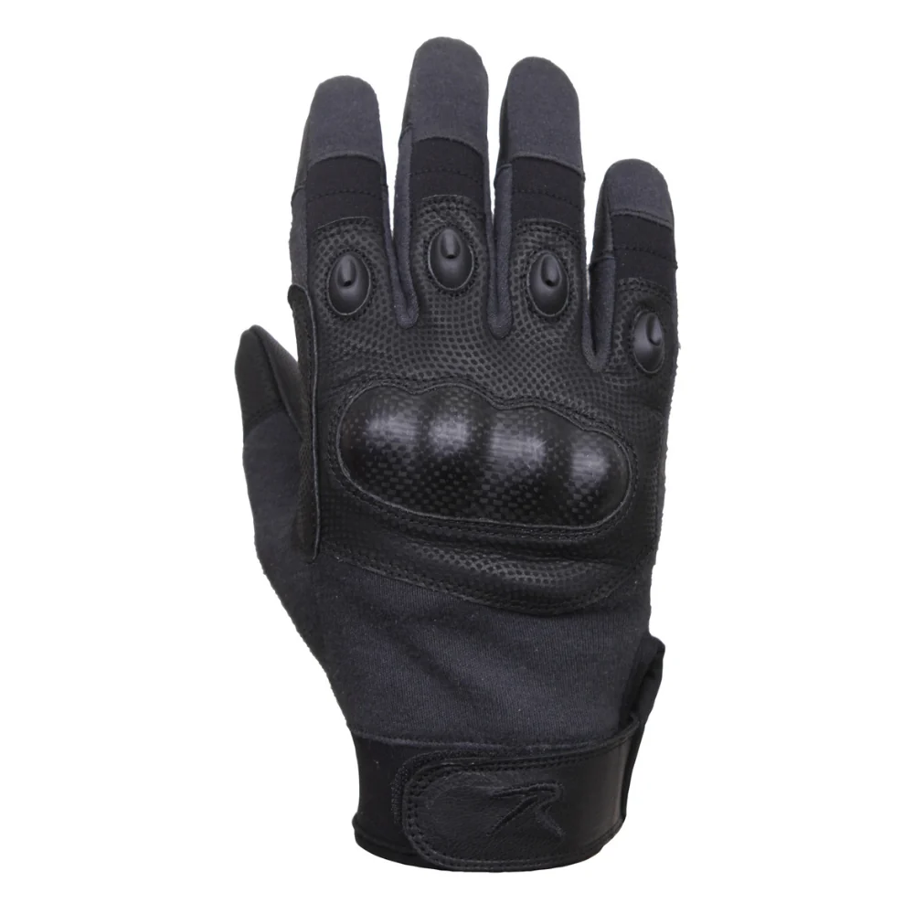 Rothco Carbon Fiber Hard Knuckle Cut/Fire Resistant Gloves (Black) - Image 3