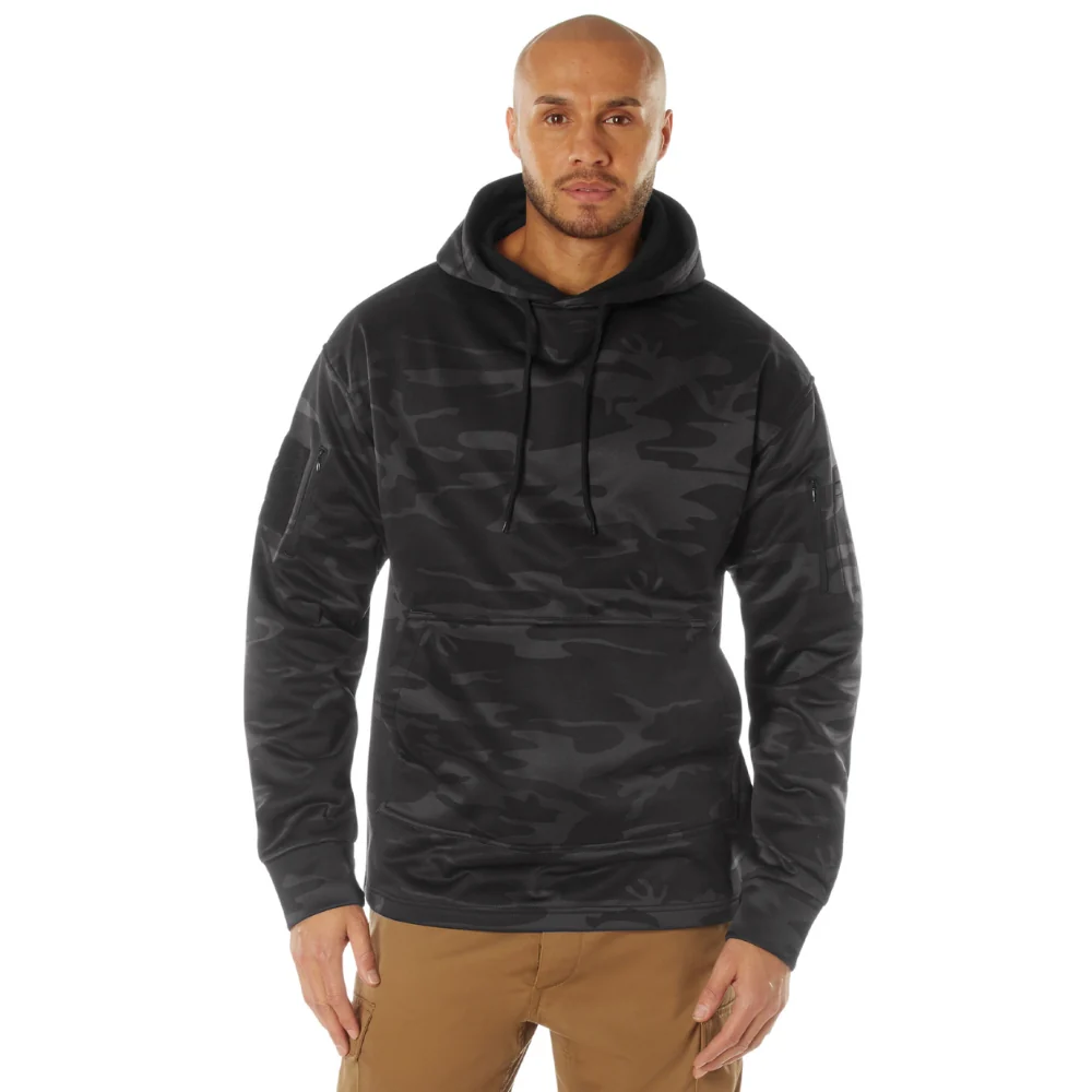 Rothco Concealed Carry Midnight Camo Hoodie (Midnight Black Camo)