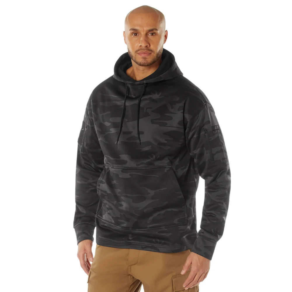 Rothco Concealed Carry Midnight Camo Hoodie (Midnight Black Camo) - Image 2